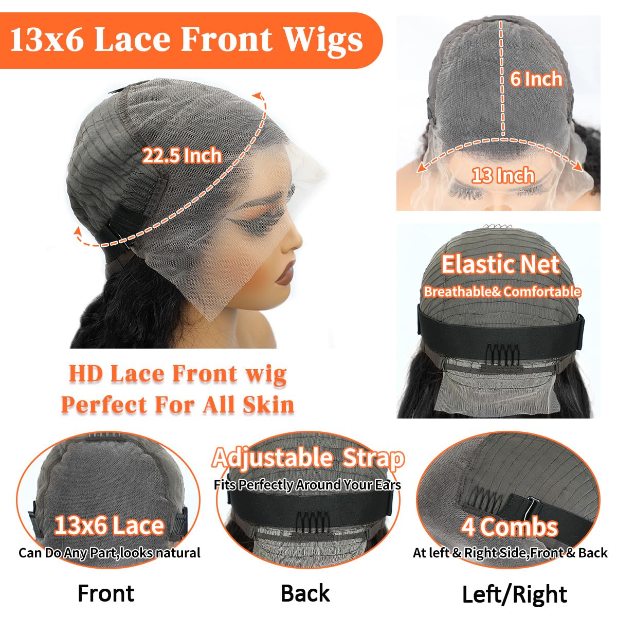 30 Inch 13x6 Body Wave Lace Front Wigs Human Hair 220 Density HD Lace Front Wigs Human Hair Pre Plucked Brazilian Virgin Wigs Human Hair for Women Glueless Lace Frontal Wig Natural Black Body Wave Wig