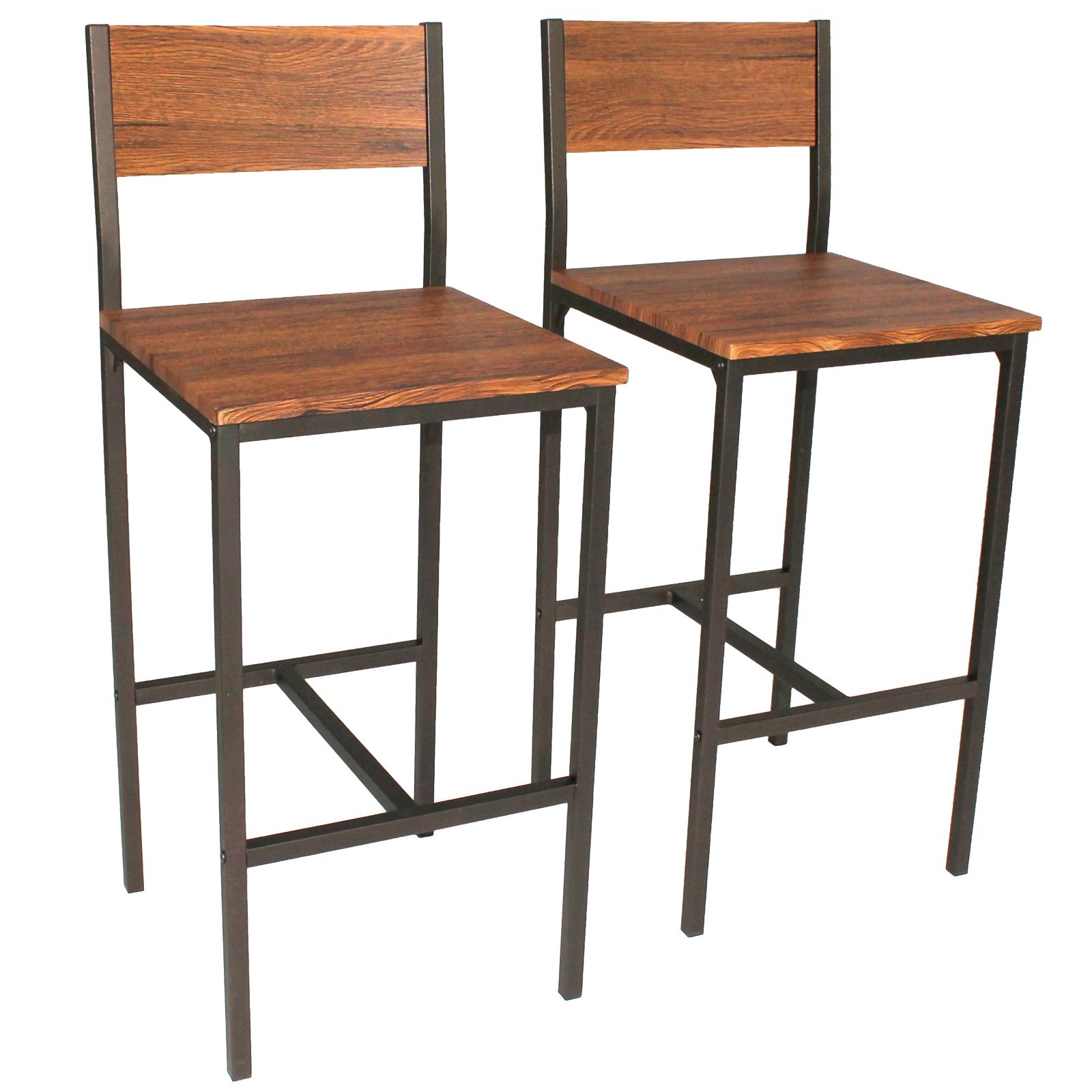 yelloo - Sgabelli Bar (Set da 2) Sgabelli Cucina Ideale per Isola Cucina, Sgabelli da Bar per Mobile Bar e Tavolo Bar, Struttura in Metallo (Set da 2 Sgabelli Venice)