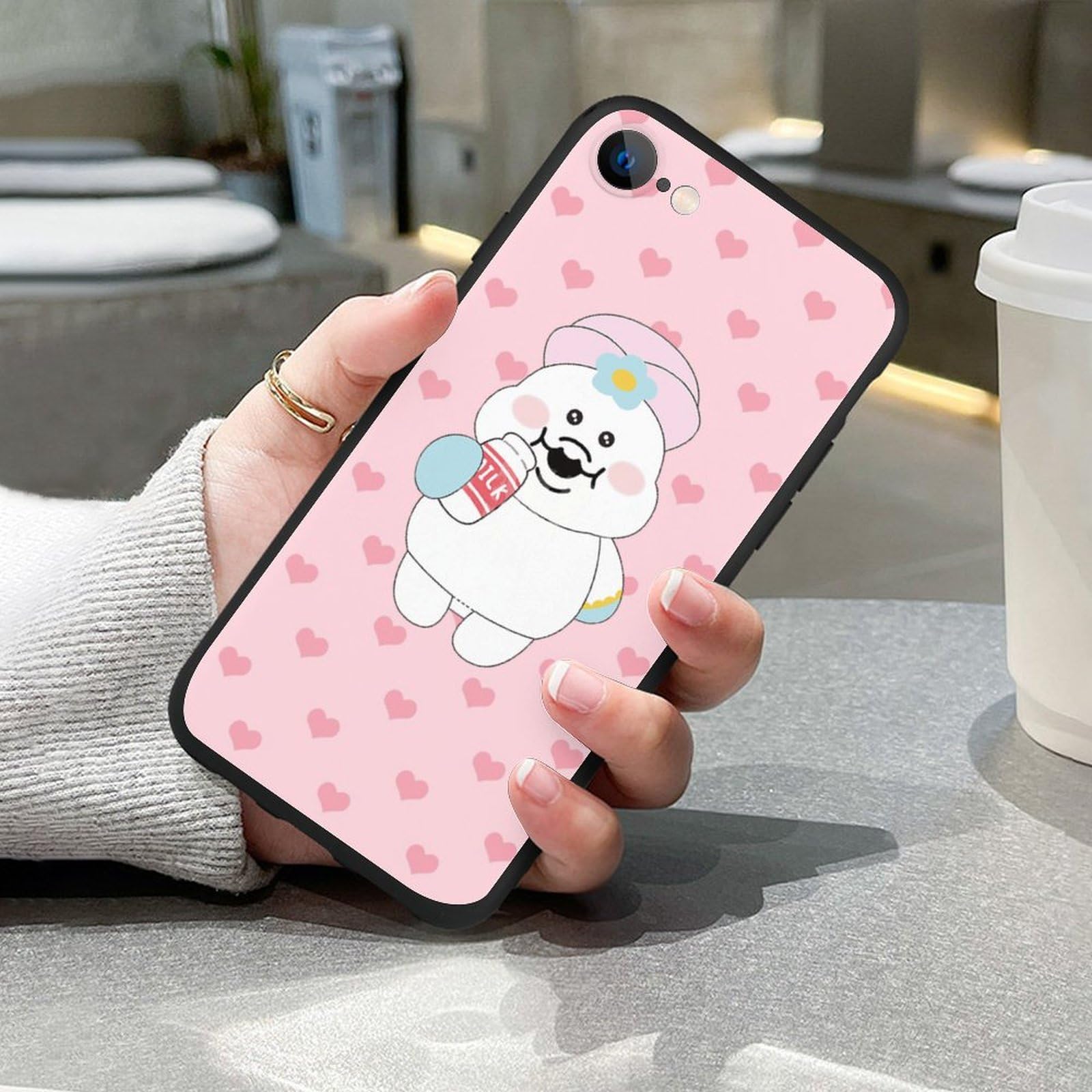 Amazon.co.jp: iPhone Seケース んぽちゃむ（milk） iPhone Se