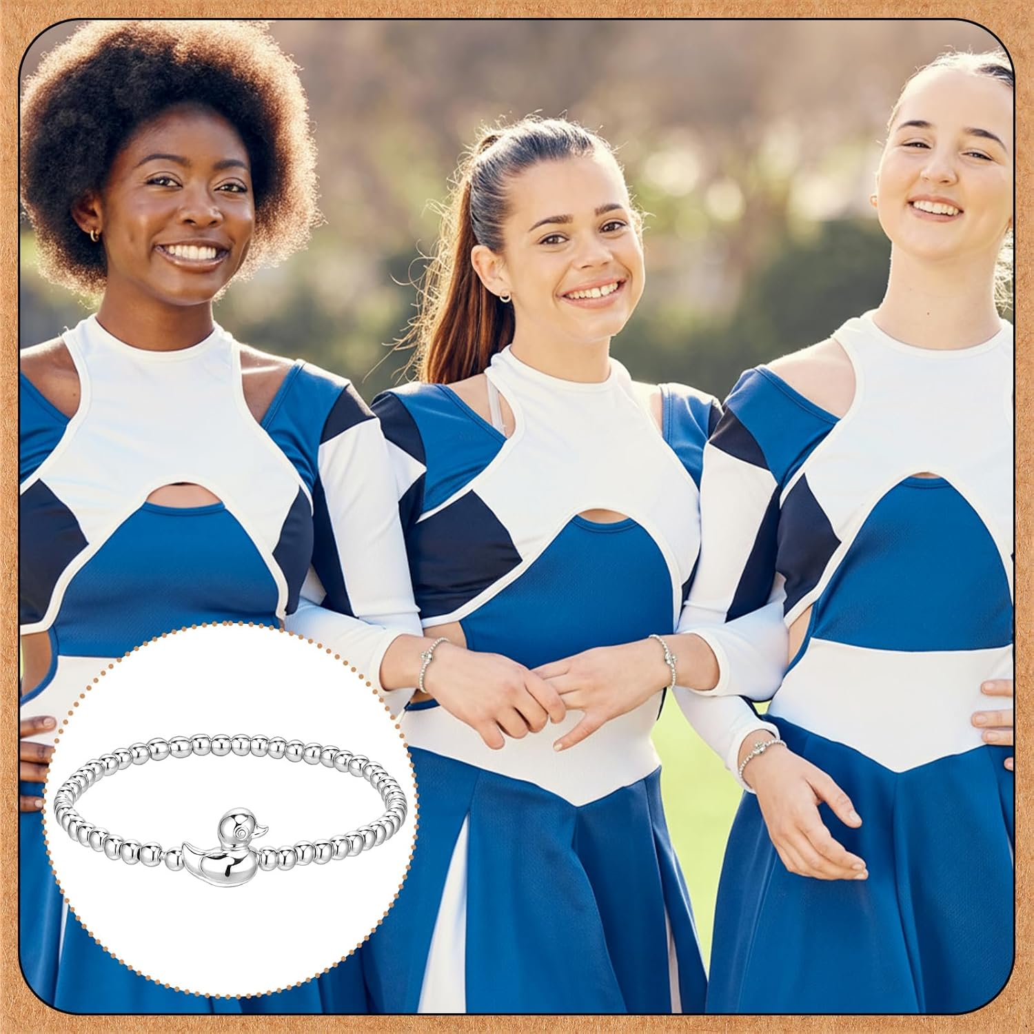 20 Set Cheer Team Gifts Bulk Cheer Duck Bracelets Cheerleader Charm Bracelet with Tags Team Inspirational Gift Accessories Jewelry for Teammates - Image 6