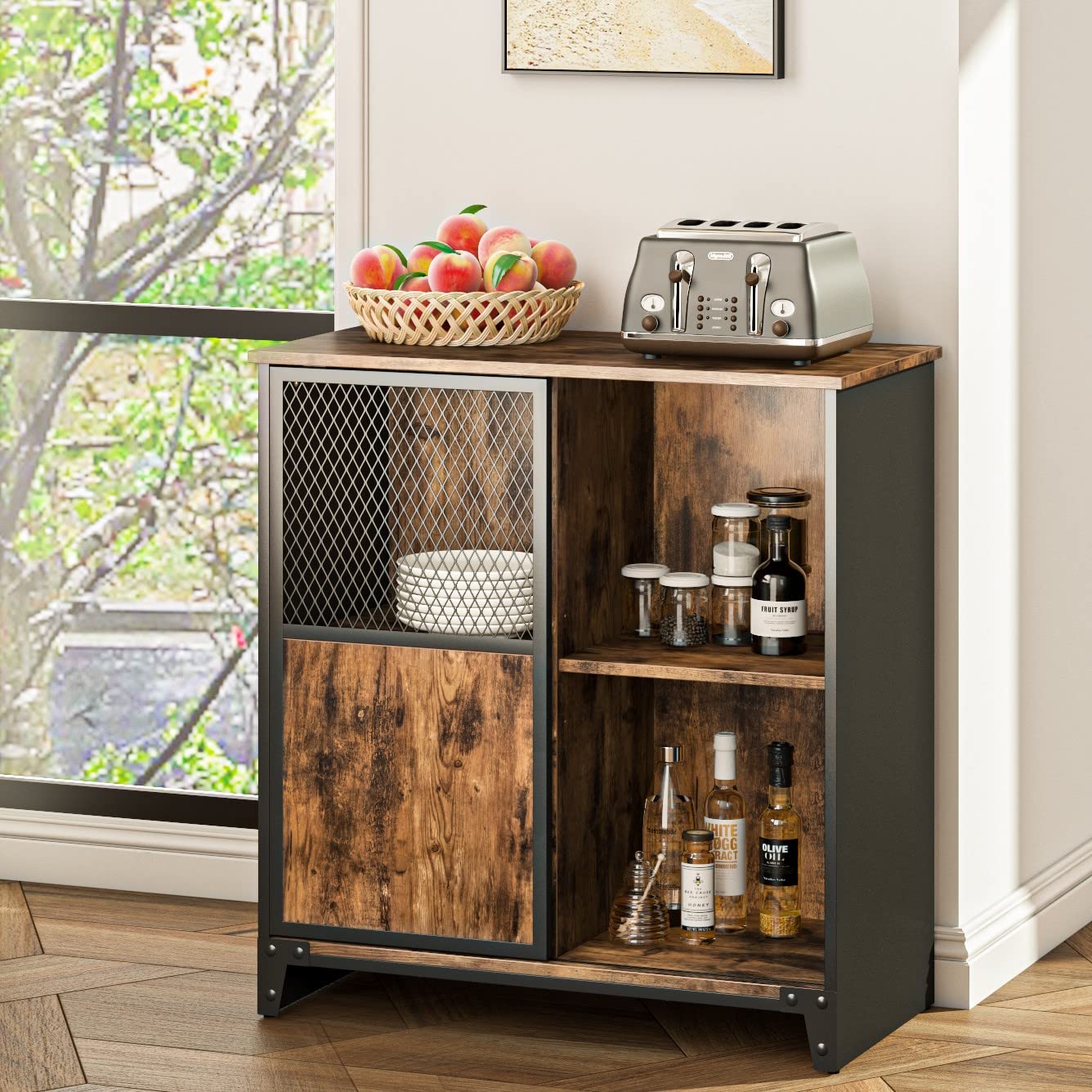 Buy Bestier Coffee Bar Industrial Buffet Kitchen Sideboard with