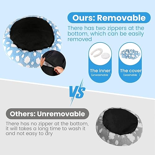 Miniatura 2 de Cama para gatos y perros, cama extraíble y acogedora para gatos, lavable, redonda, bonita cama para perros con jacquard para gatos y perros pequeños