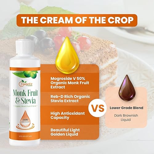 Miniatura 9 de G-Sweetz Gotas edulcorantes líquidos de fruta de monje y stevia edulcorantes naturales orgánicos y alternativas de azúcar deliciosa mezcla sin
