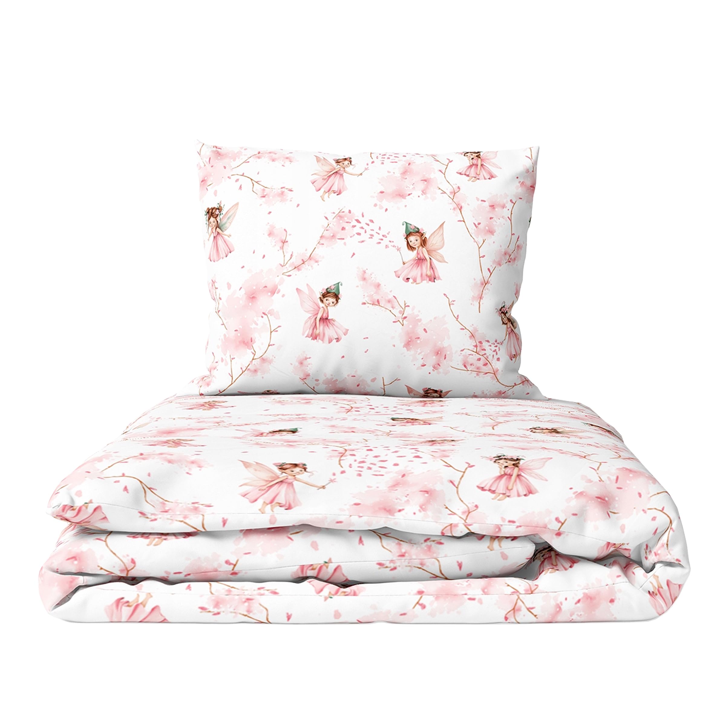 Baby Comfort 2-Piece Toddler Duvet & Pillow Set - 135x100 cm - 100% Cotton Breathable Fabric - Machine Washable Quilted Bedding for Cot Bed 12M+ (Fairies) — image 1