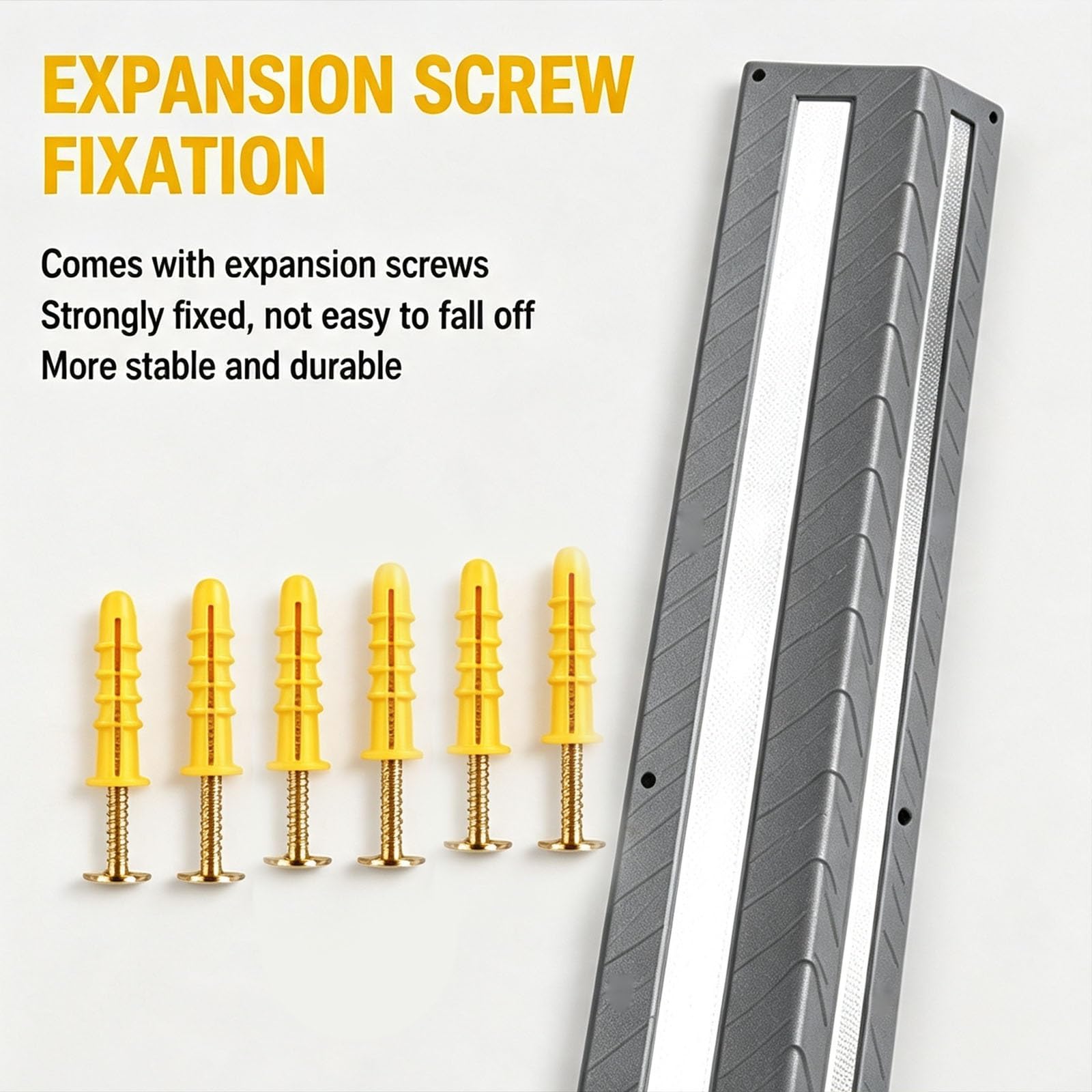 Paraspigoli Angolari, Gomma Sintetica, Pellicola Riflettente, Para Spigoli | Paracolpi Garage Auto da Muro, Profilo a L a 90°, 6 Tasselli a Espansione, per Garage/parcheggi/stabilimenti(Yellow)