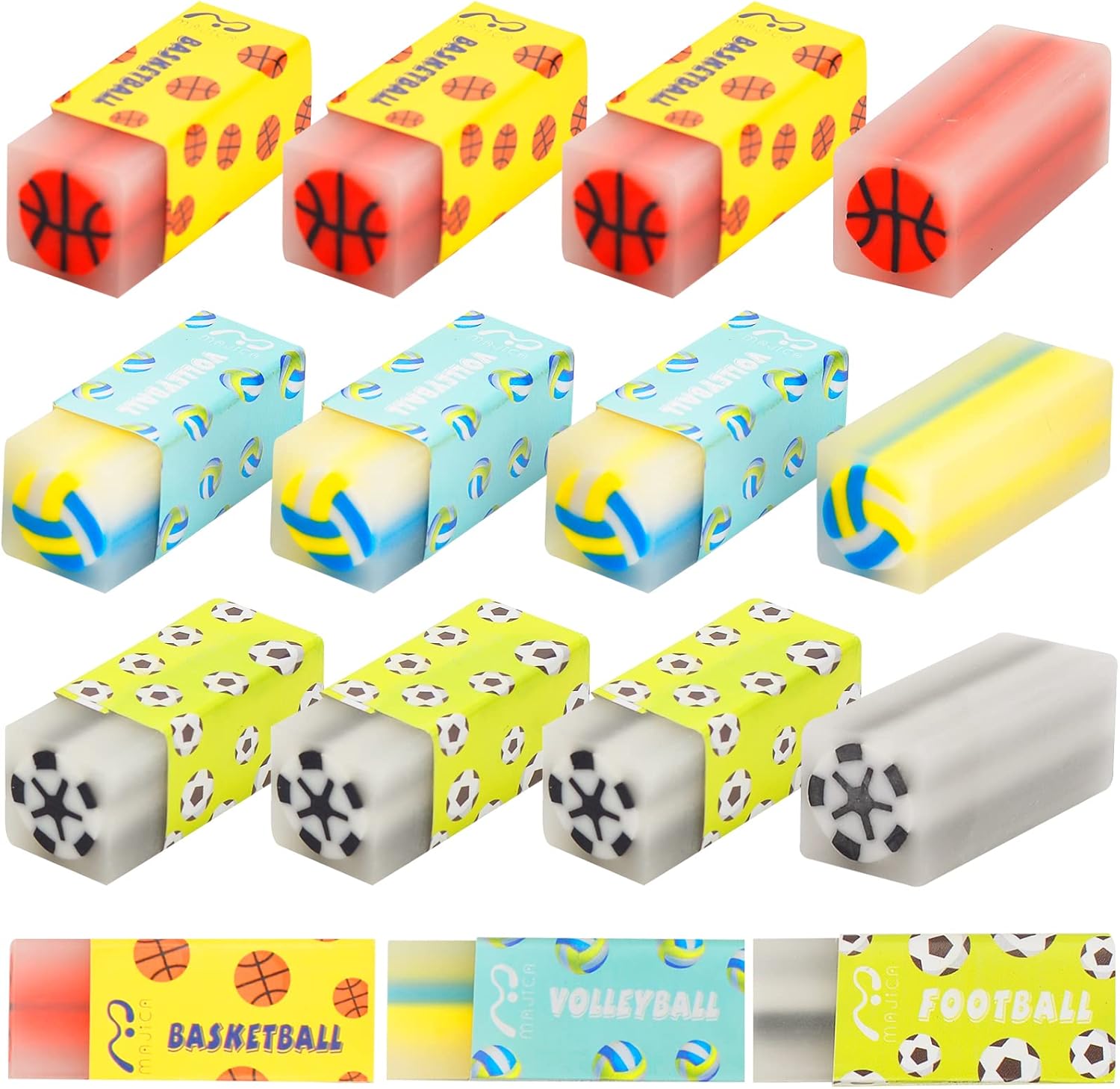 12 Pack Fruit Pencil Erasers for Kids, Fruit Pattern Erasers Scented