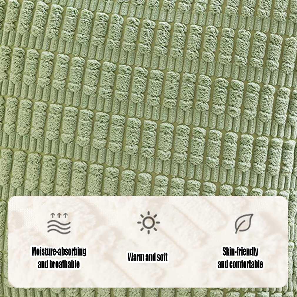 Sage green Cushion Covers 45cm x 45cm,Corduroy Decorative Fluffy Pillows Cases,Cushions Cover 17.7x17.7 inches with Invisible Zipper for Sofa Bed Livingroom Bedroom,Pack of 2 (Green) - Image 2