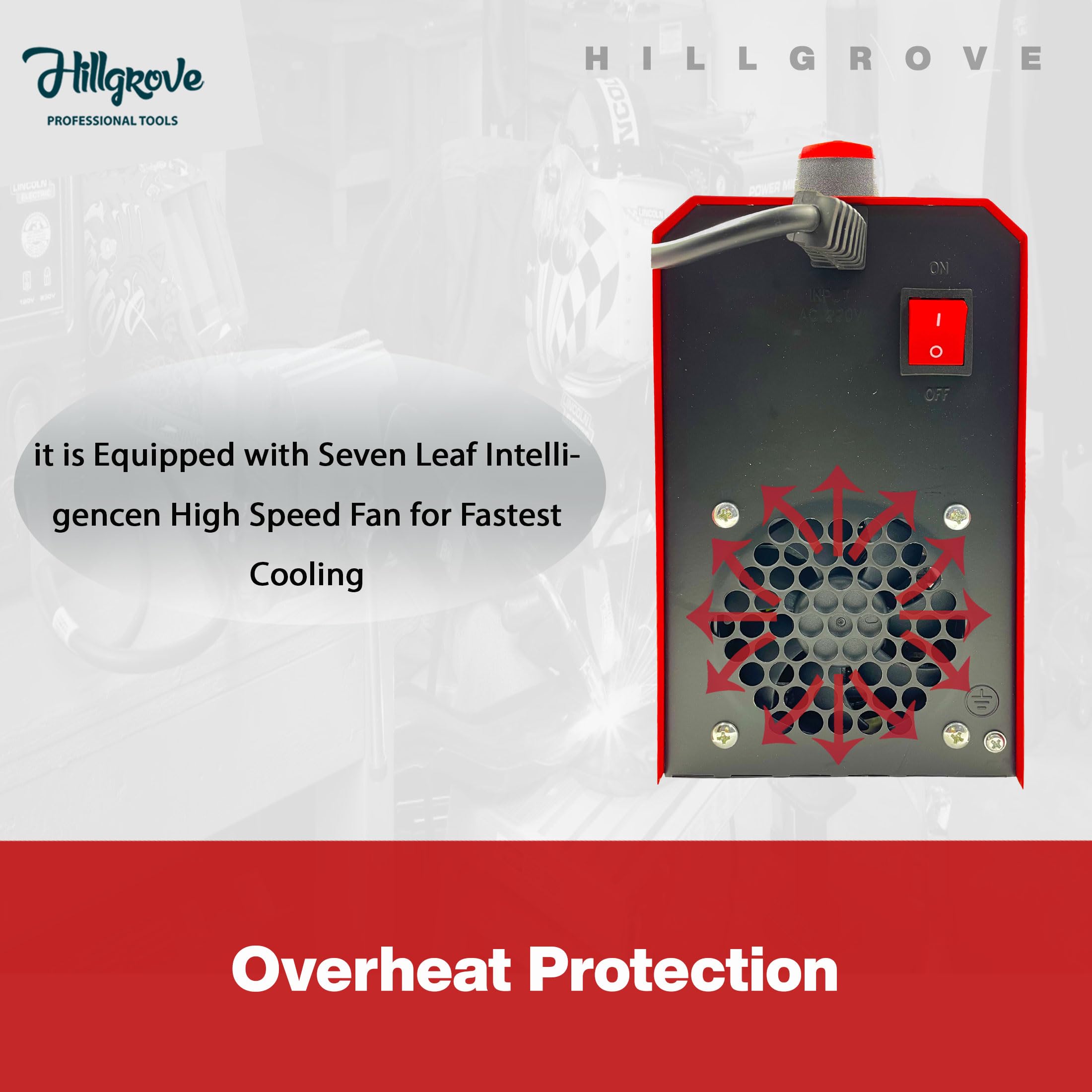 Hillgrove HGCM1210M3 225Amp Arc Force Control, AC, Anti Stick, Hot Start Function Rod Digital Display IGBT Based VRD Technology MMA Inverter Welding Kit Machine 4