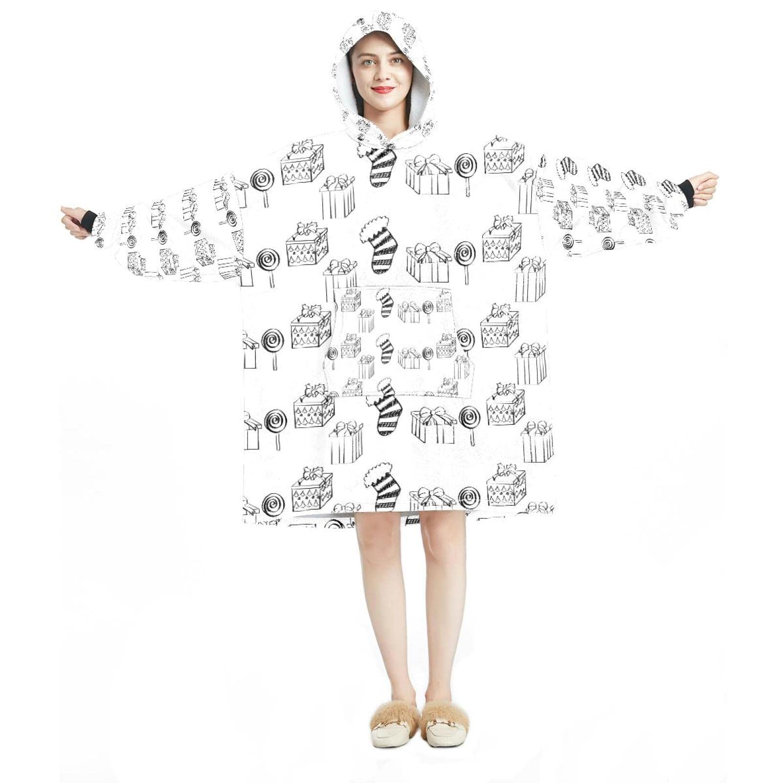 Sweat à capuche surdimensionné flanelle Sherpa homme femme