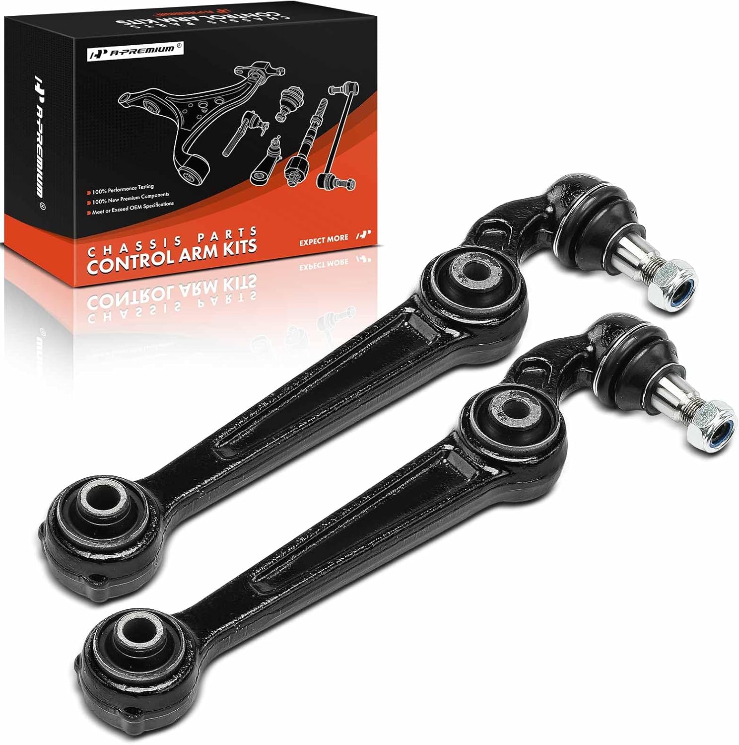 A-Premium 2 x Front Forward Lower Control Arm with Ball Joint & Bushing, Compatible with Ford Fusion 2007-2012 & Lincoln MKZ 2007-2012 & Mercury Milan 2007-2011