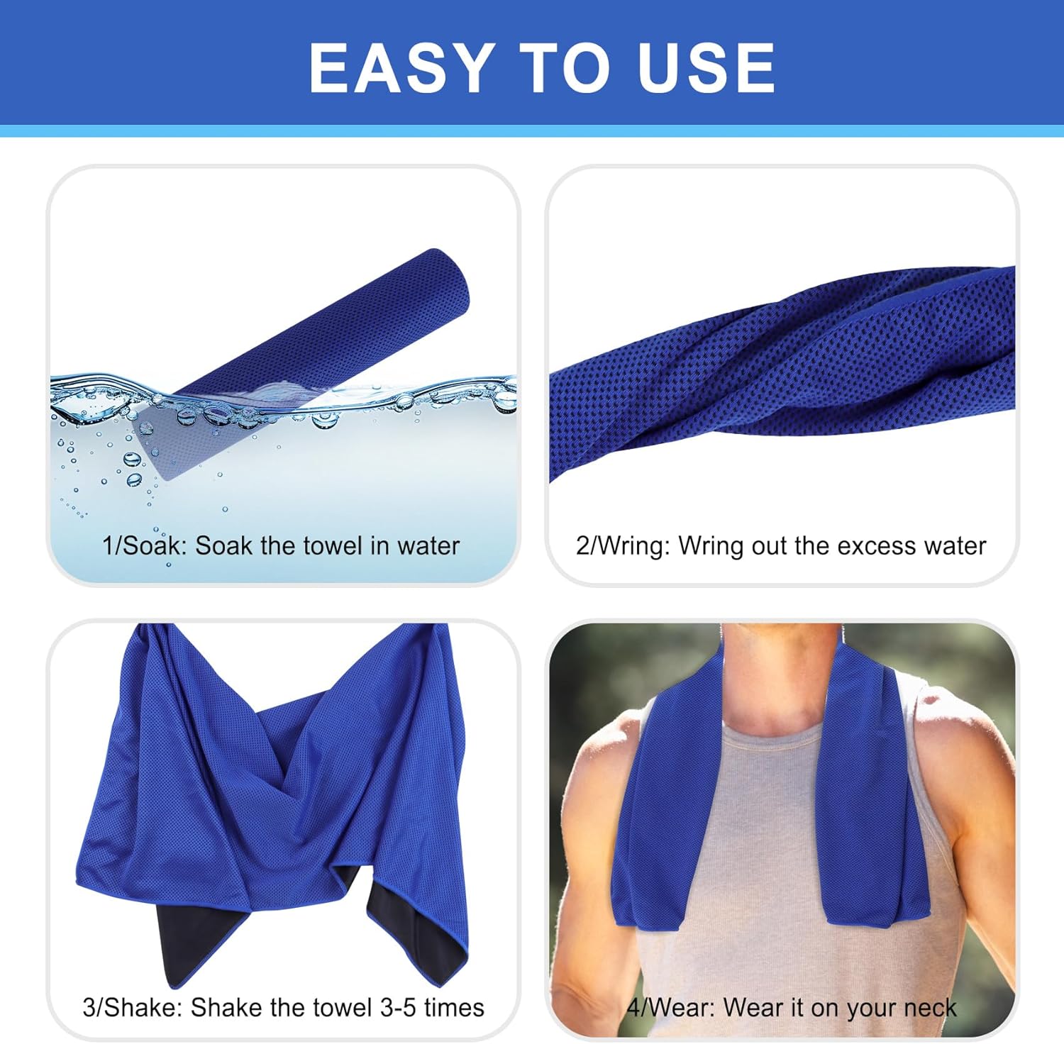 Pallesen Cooling Towel, Cooling Towels for Neck and Face, Cooling Towels for Hot Weather, Sports Cooling Towels, Cooling Towels for Yoga, Running & Gym,Random Color (20)