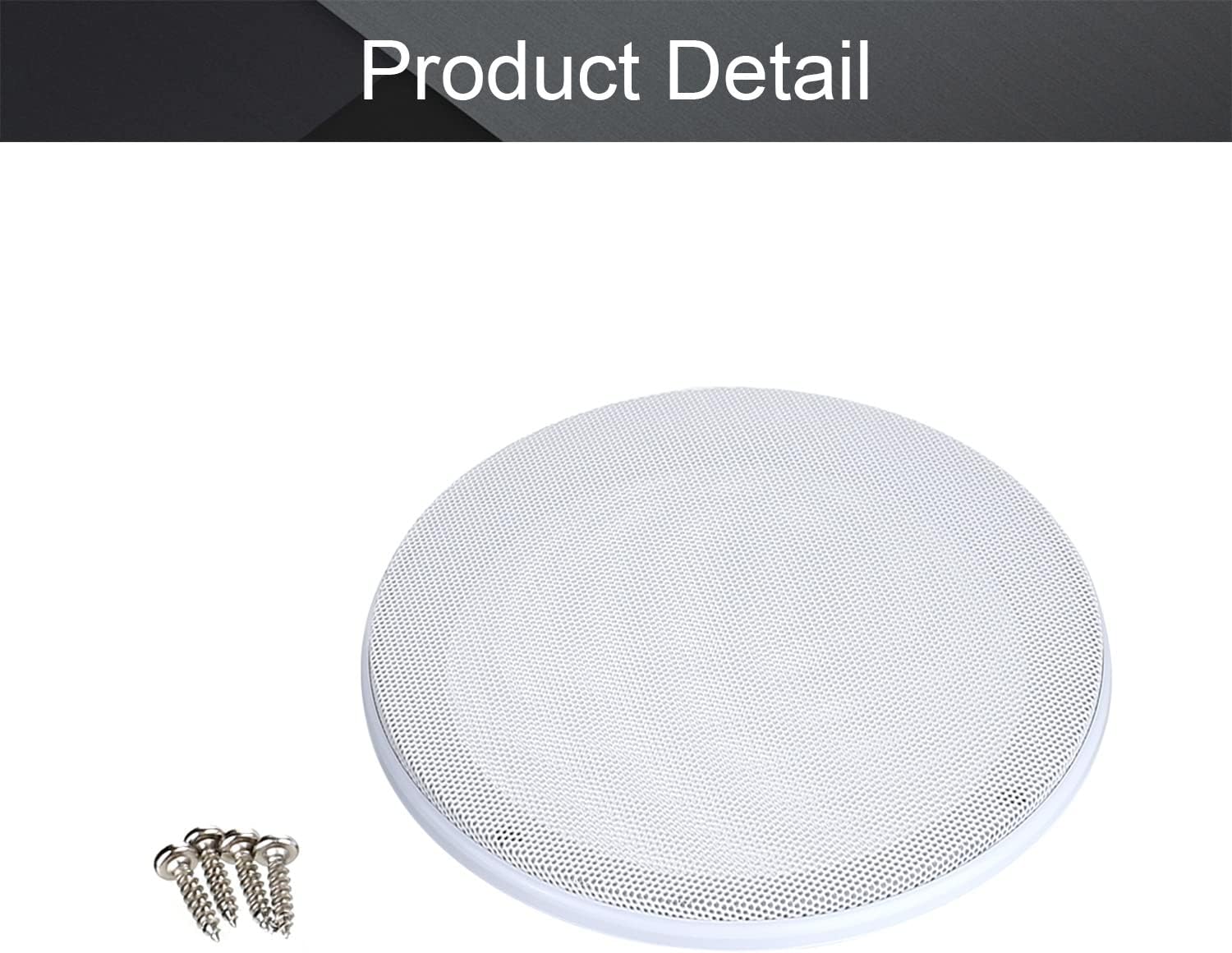 Fielect 2Pcs 6.5" Speaker Grill Covers White SubWoofer Grill Cover Guard Protector Speaker Grills Mesh Round Speaker Grille Woofer Car Speaker Grills Cover with 8 Screws