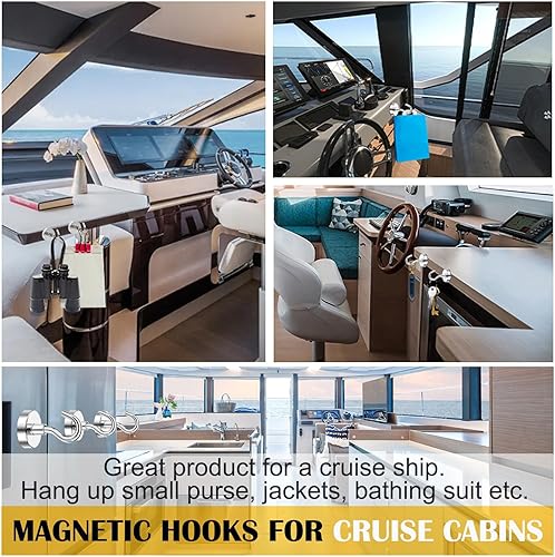 Vista 63 de DIYMAG Ganchos magnéticos para colgar accesorios de cubículo, 118 libras 2025 cruise Cabin Ship Essentials, gancho magnético resistente con imanes