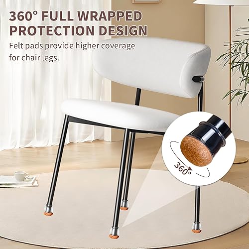 Vista 109 de Ezprotekt 24 protectores cuadrados de suelo para patas de silla con fieltro, fieltro de silicona F para suelos de madera dura, tapas de patas