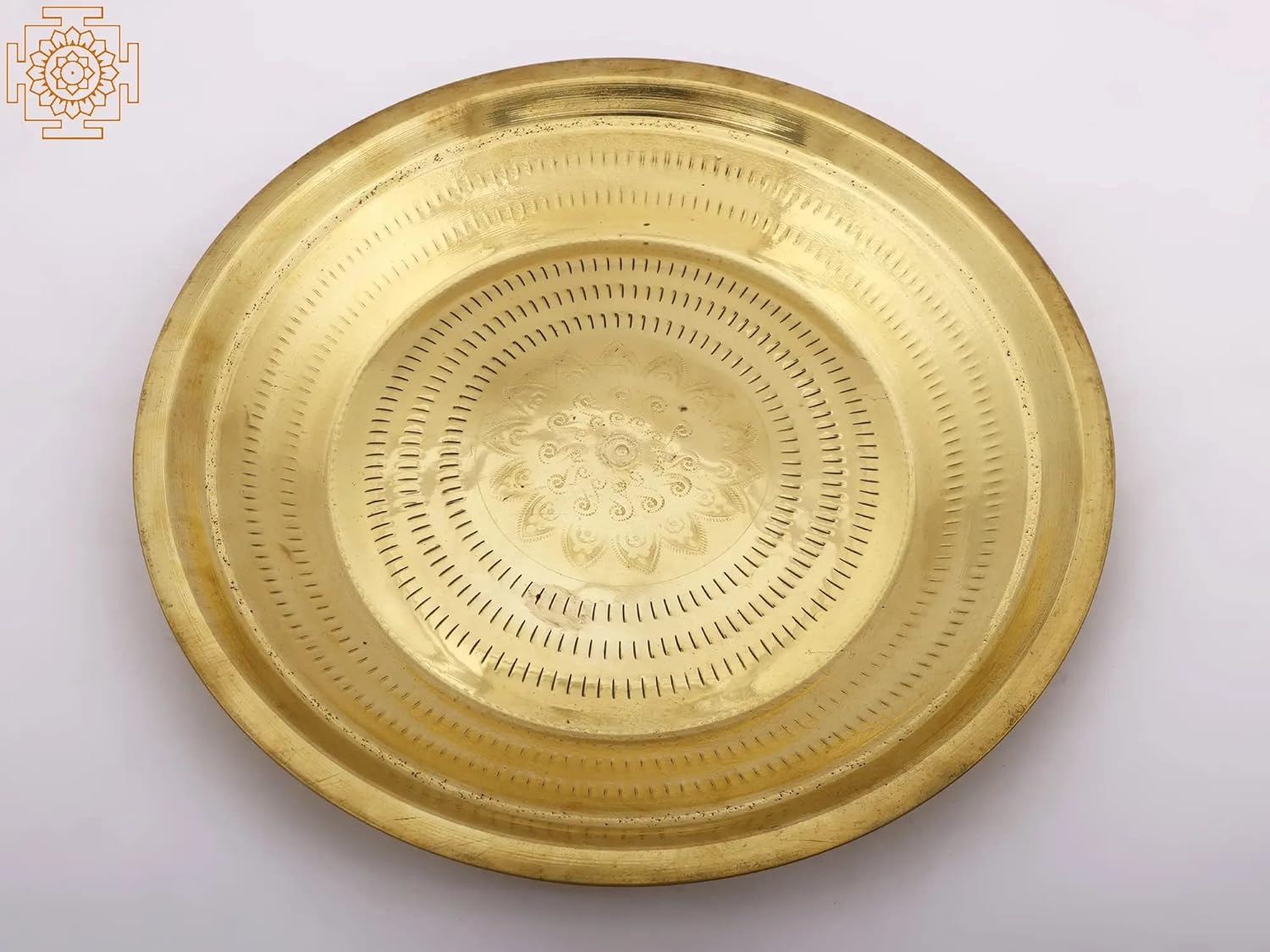 Exotic India Brass Pooja Parat - Brass - Color 11.75 Inch