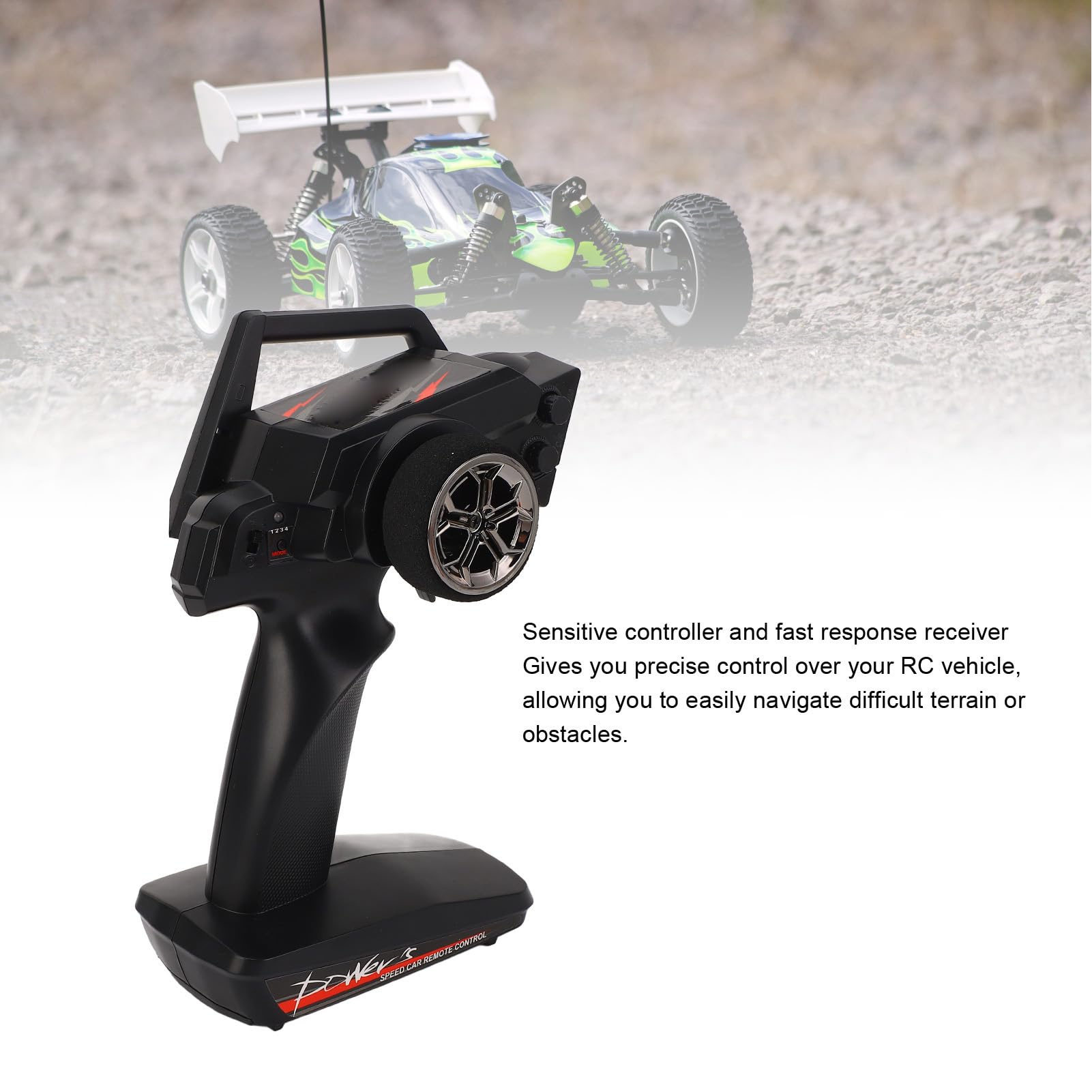 Asixxsix Transmisor y Receptor RC, Control Remoto y Receptor de Coche RC Antiinterferencias de 2,4 GHz para 12428 12427 12423 124006, Transmisor de Radio Digital RC Remoto y Receptor