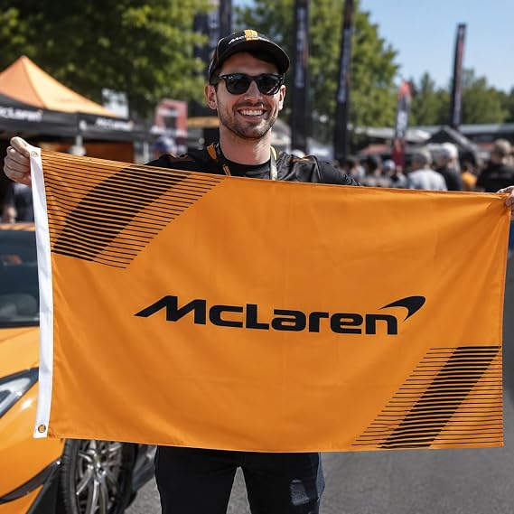 Formula One F1 McLaren Flag Banner 3x5 Feet - Premium Car Fan Merch with Brass Grommets - Ideal for Outdoor Sports Enthusiasts