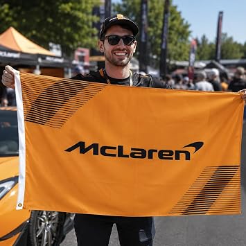 Formula One F1 McLaren Flag Banner 3x5 Feet - Premium Car Fan Merch with Brass Grommets - Ideal for Outdoor Sports Enthusiasts