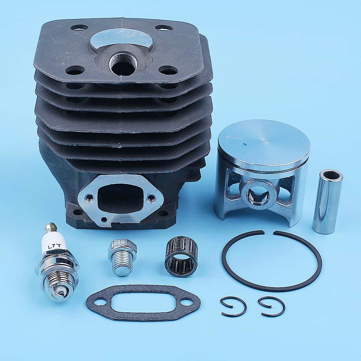 Pistón de Cilindro de 48mm, Kit de cojinete de Pasador de 12mm for H 262XP 262 261, Piezas de Repuesto de Junta de Escape recubierta de Motosierra ni-kasil