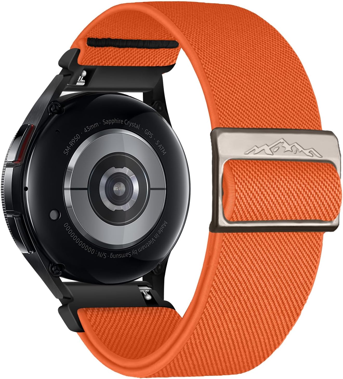 Nylon Bands Compatible with Samsung Galaxy Watch 7 6 4 5 Band 40mm 44mm/Galaxy Watch 6 4 Classic Bands 47mm 43mm 42mm 46mm/Galaxy Watch 5 Pro/Active 2, 20mm Watch Band Rugged Sport Strap for Men Orange