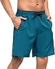 Adisputent Mens Swim Trunks with Compression Liner 7 Inch Quick Dry Swimming Swimwear Board Shorts with Zipper Pockets