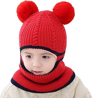 Dinnesis Baby,Clothing,Baby Boys 0-24m,Accessories,Hats & Caps Dinnesis Thermal Knitted Shawl Caps Ear Flap Kids Warm Hat Cycling Ski Thick Winter Toddler Baby Hood Skull Windproof Hat Children's Hat Masks