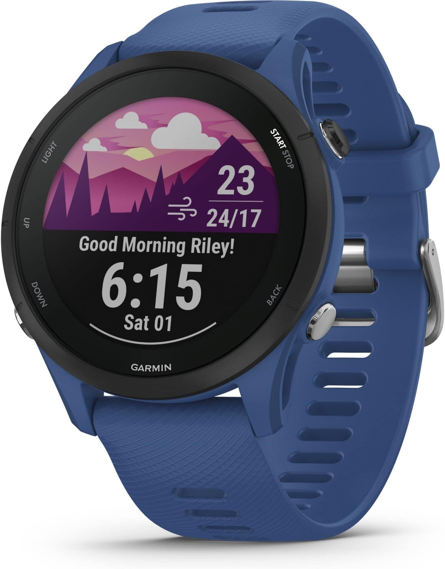 Forerunner 255 GPS 46mm Running Smartwatch, Lightweight, Advanced Training & Insights, Safety & Tracking Features, up to 14 days Battery Life, Tidal Blue