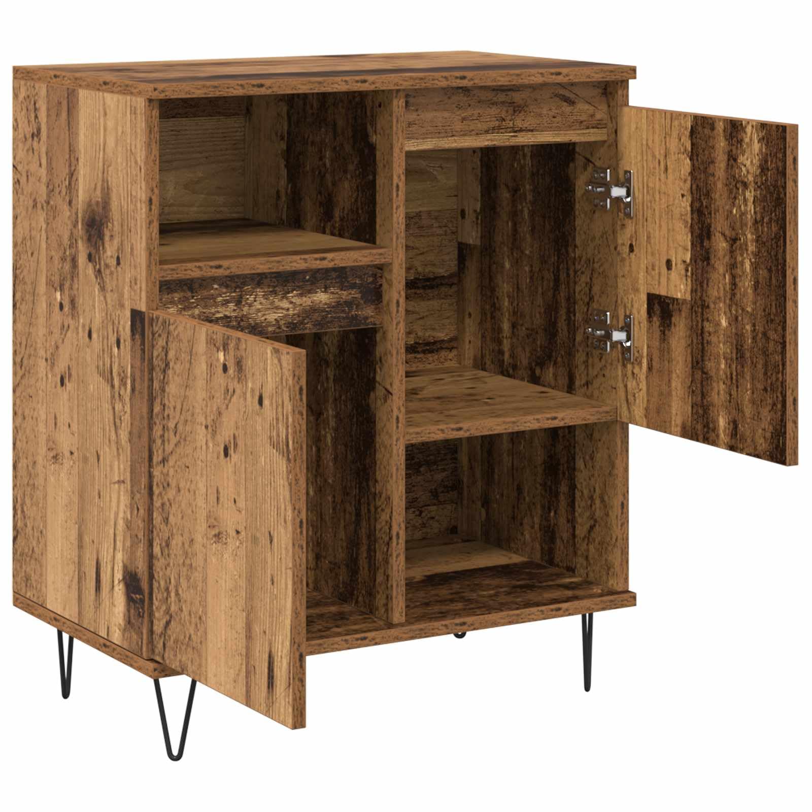 Aparador de 3 piezas, armario auxiliar, armario lateral, armario multiusos de madera, 60 x 35 x 70 cm