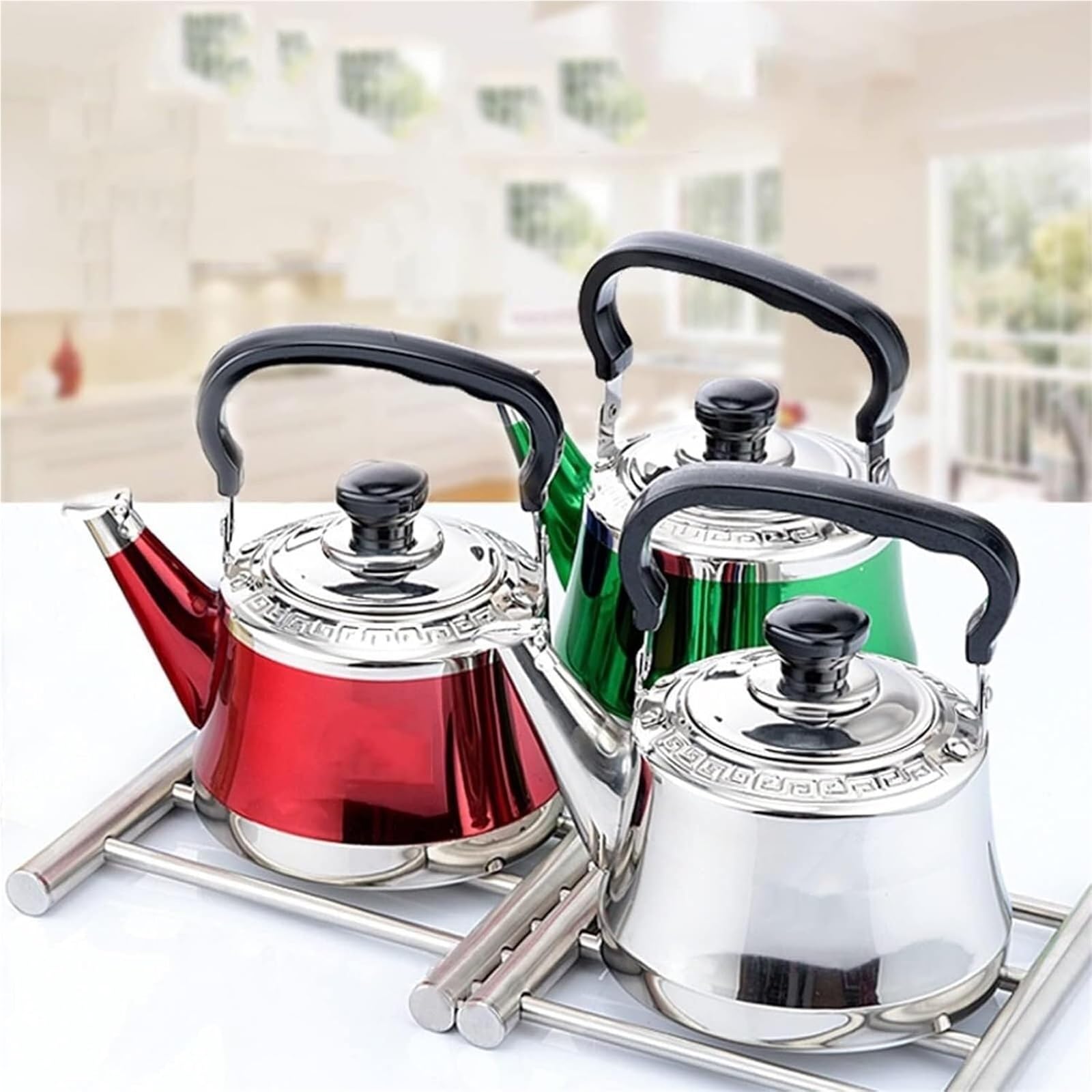 hervidor esmaltado, Tetera de acero inoxidable 304 con mango ergonómico baquelita(9,2L)