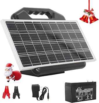 S1500 1.5 Joule Solar Electric Fence Energizer for Livestock, Horses, Cattle, Sheep - 50 Miles, 15W Solar Panel, Easy Installation