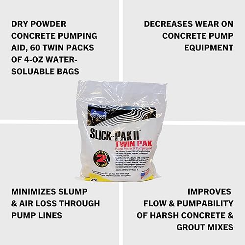 Miniatura 3 de Fritz Pak Slick Pak II Twin Pack (60 bolsas) Línea de bomba de hormigón Bomba de línea de imprimación Shotcrete Line Pump Made in USA Con Forms