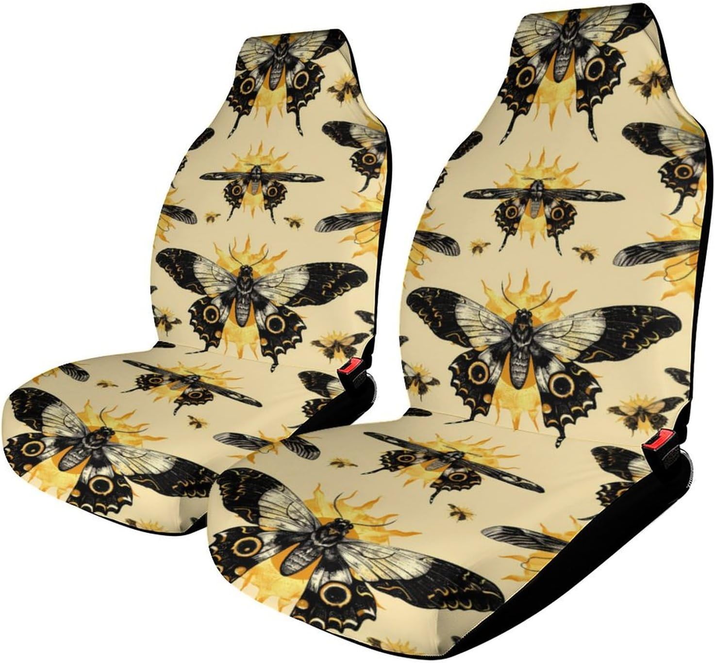 Moth Sun Mystical Gothic Car Seat Covers Automotive Seat Covers Car Seat Protector Auto Front Seats Protector for Most Cars 1PCS