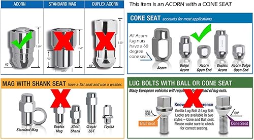 Miniatura 6 de Gorilla Automotive 61621-2K Gorilla Guard Bellota 12-1.25 Chr 2Key