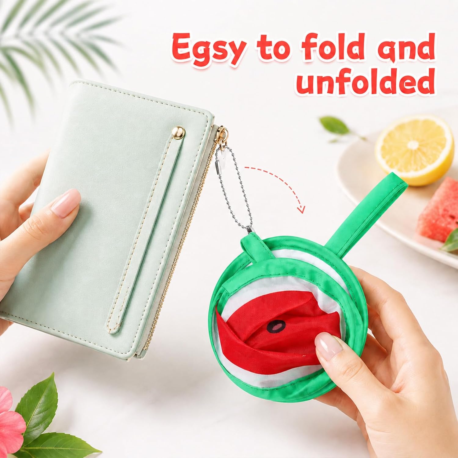 Amaxiu 6 Pcs Round Foldable Hand Fans, Fruit Style Round Handheld Folding Fan Portable Cooling Fans Cooling Fan for Summer Outdoor Travel Festival Party Decorations and Game Favors