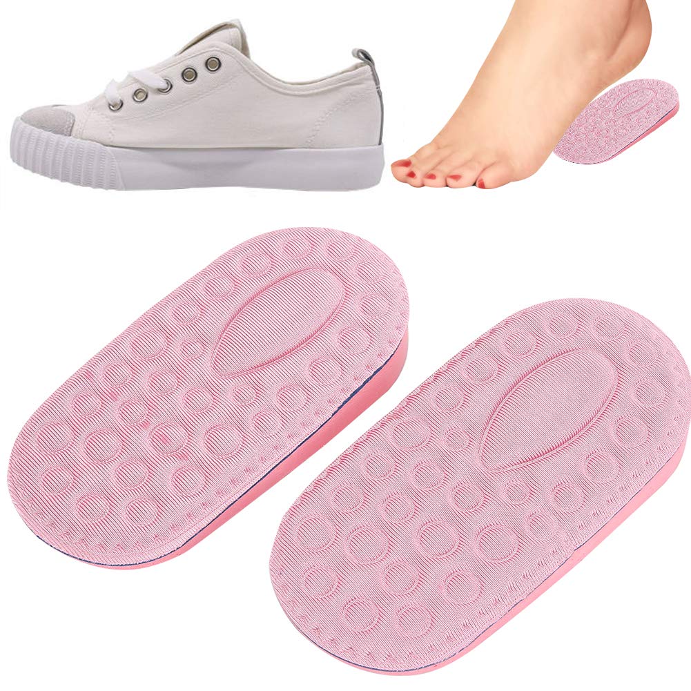 2 Pairs Height Increase Insoles for Women, 1/2 Inch Soft Comfortable Taller Heel Lift Inserts Shoe Pad Cushion for Leg Length Discrepancies