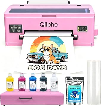A3 1390 DTF Bundles, T-Shirt Printer with Built-in White Ink Circulation, DTF Printer Starter Kit for Home and Small Business Printer+A3 Oven+DTF Ink+Film+Software+Powder+DTF Cleaning Kit