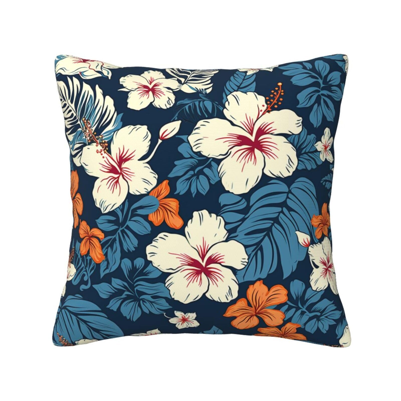 FodPand Hawaii Flower Throw Pillow Covers 16"X16" Super Soft Cozy Pillows Case Morden Decorative Cushion Cover for Sofa Couch Bed Home Decor