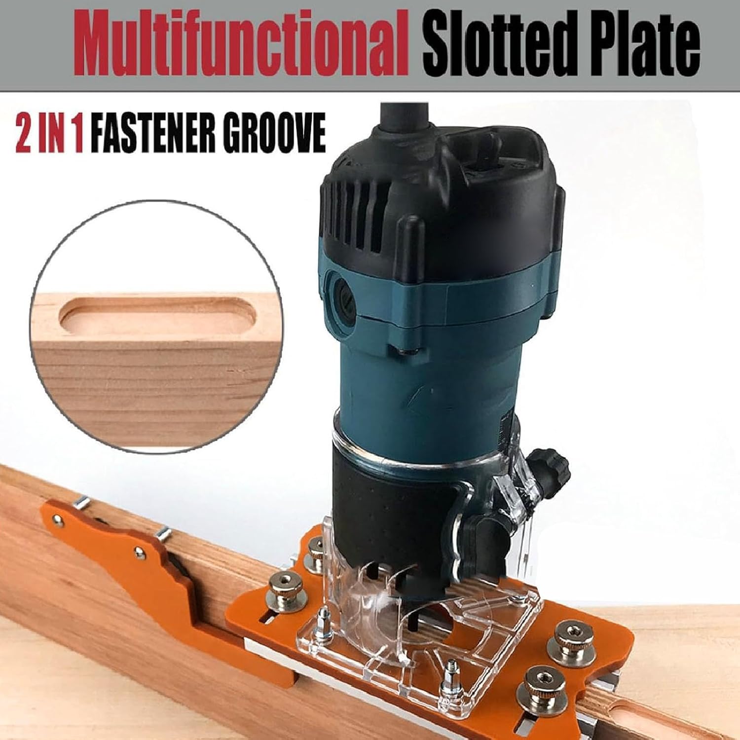 Wood Trimmer Router Base, Compact Aluminum Alloy 2 In 1 Wood Router Slotting Bracket for Trimmers Inner Diameter 65mm, Thickness Range 0 to 5cm, Woodworking Tool