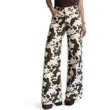Cicy Bell Womens Wide Leg High Waisted Leopard Baggy Stretchy Jeans