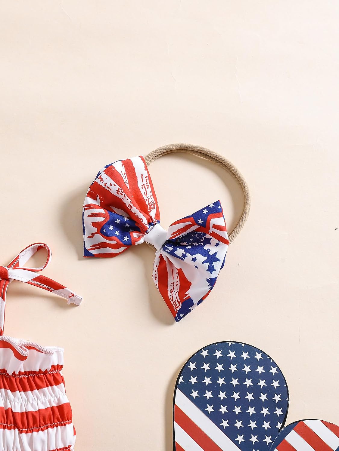 Noubeau Toddler Baby Girl 4th of July Dresses Independence Day Outfit Kid American Flag Stars Stripes Patriotic Dress Clothes
