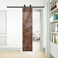 Vista 57 de K Style - Losa para puerta corrediza de granero de madera maciza con acabado de nogal oscuro y café Kona (24 x 84 pulgadas), requiere montaje