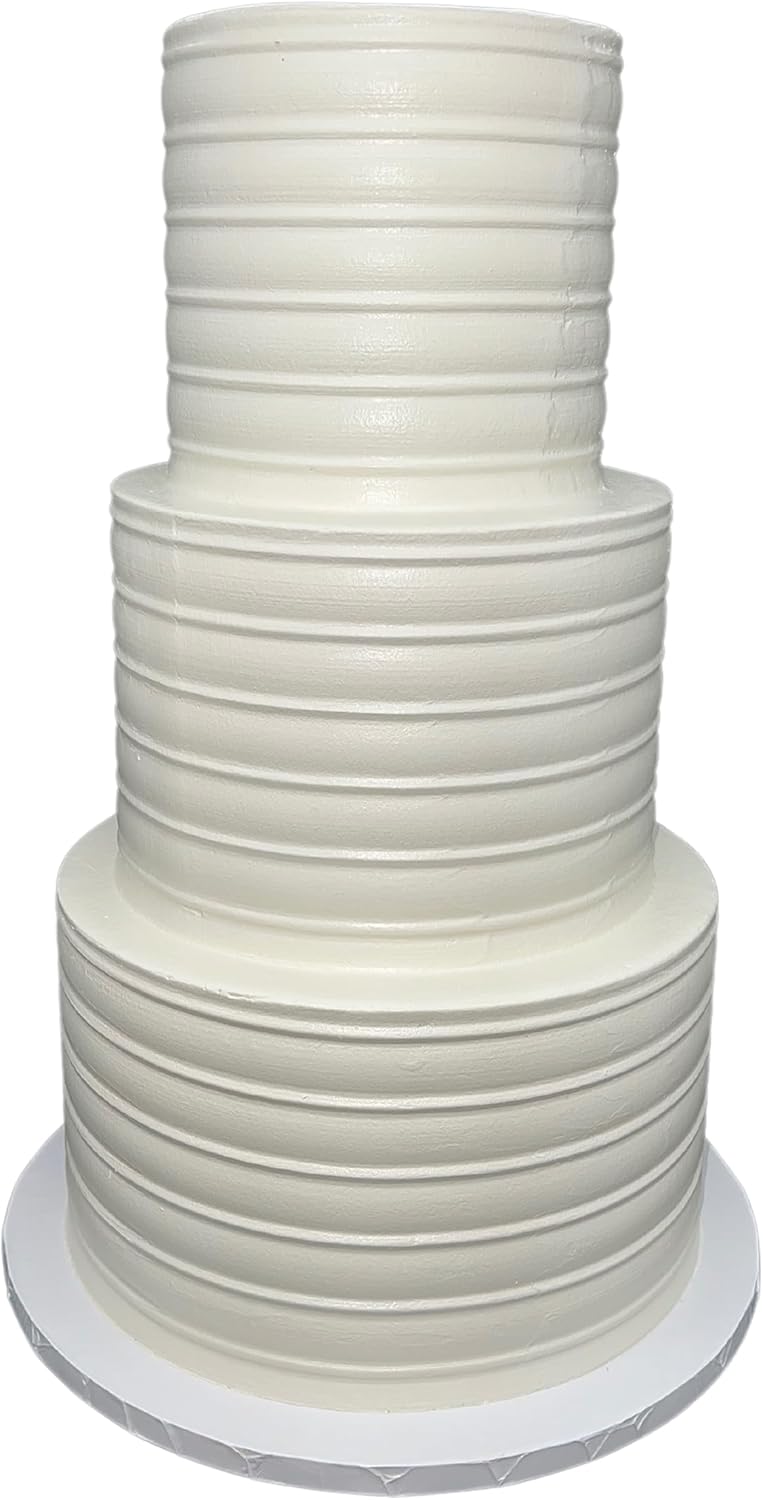 FromJennWithLove 3 Tier Artificial Cake - 6, 8, 10 Inch Wedding Cake Toppers & Decorations - Realistic, Lightweight, Reusable, Ready-to-Decorate for Event Planners & Photographers