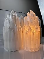 Vista 7 de Handcrafted Selenite Lamp Carved, Selenite Tower,Unique Bedside Lamp Night Light, Happy Light,Salt Lamp,Dimmable Unique Table Lamps for Bedroom,White