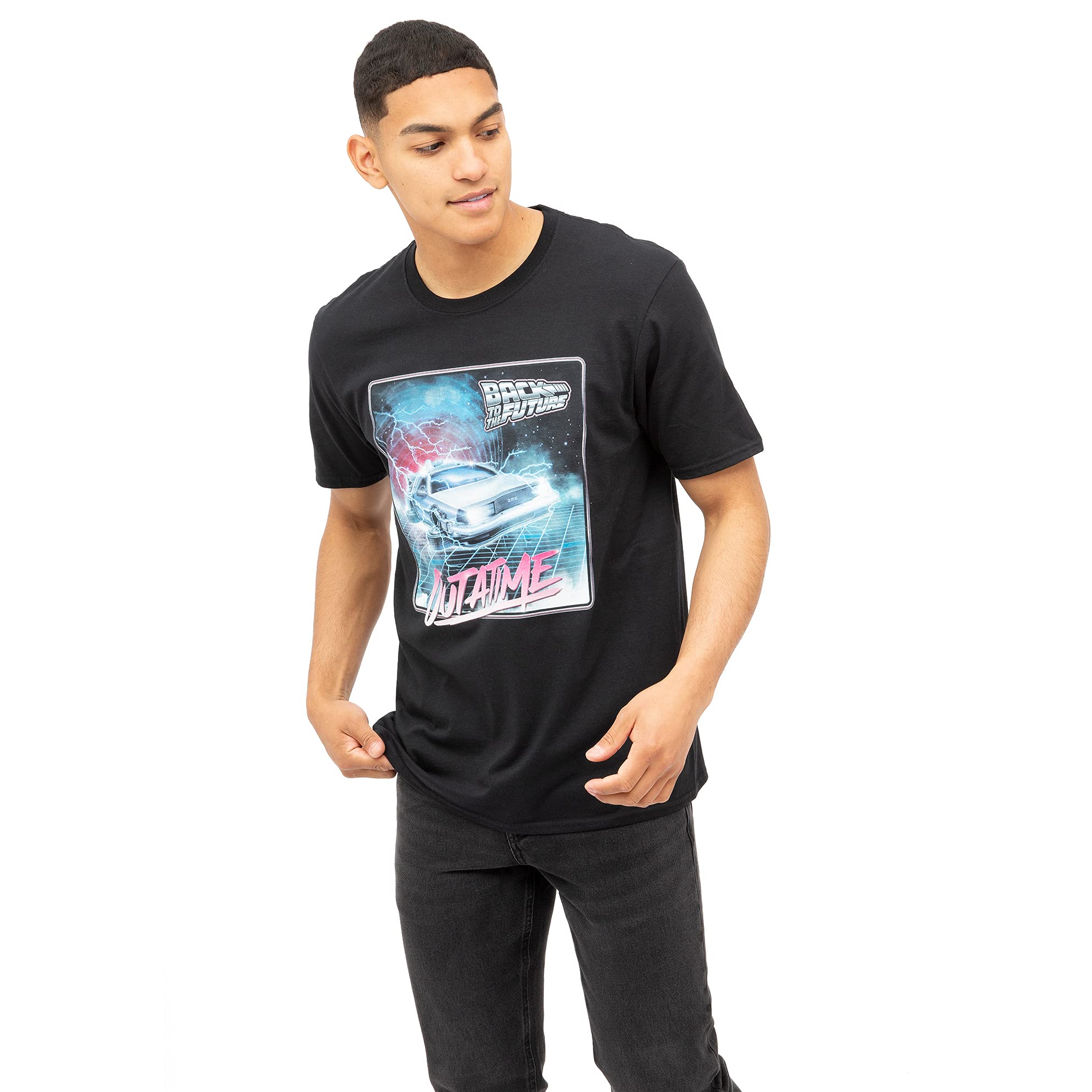 Back To The Future Men's Black - Outatime - T-Shirt - Xlg