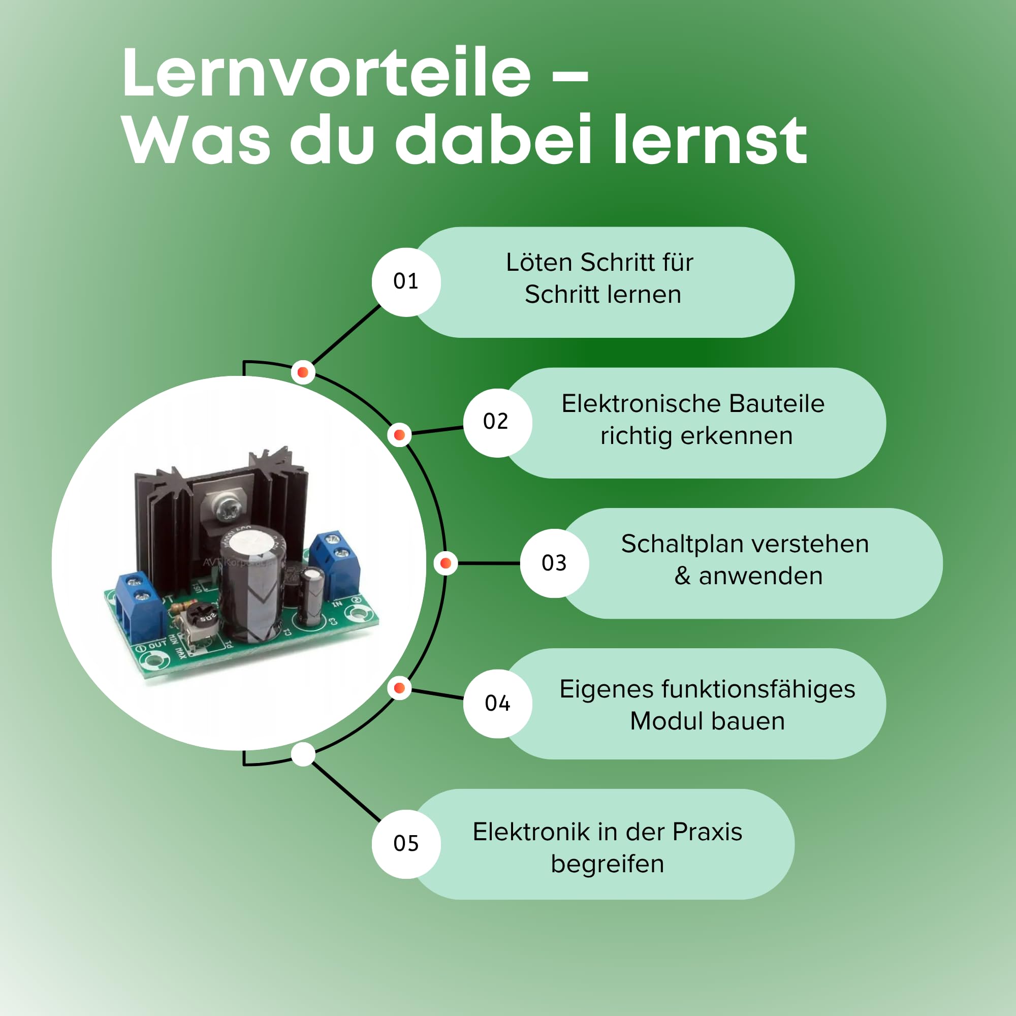 AVT3122 KIT DIY - LED-Thermometer mit roter Anzeige, Temperaturanzeige, DIY, LED, Elektronik Bauset, Löten, Trainieren, Lernen, Projekt für Anfänger