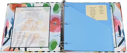 Miniatura 2 de Paquete de organizadores de recetas de acuarelas para tarjetas de recetas y recetas de tamaño completo