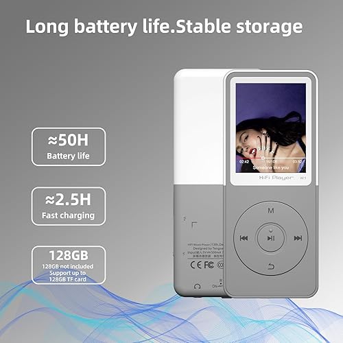 Miniatura 5 de Reproductor Mp3 Bluetooth, reproductores MP3 portátiles clásicos para niños, reproductor de música de alta fidelidad con Bluetooth, reproducción de