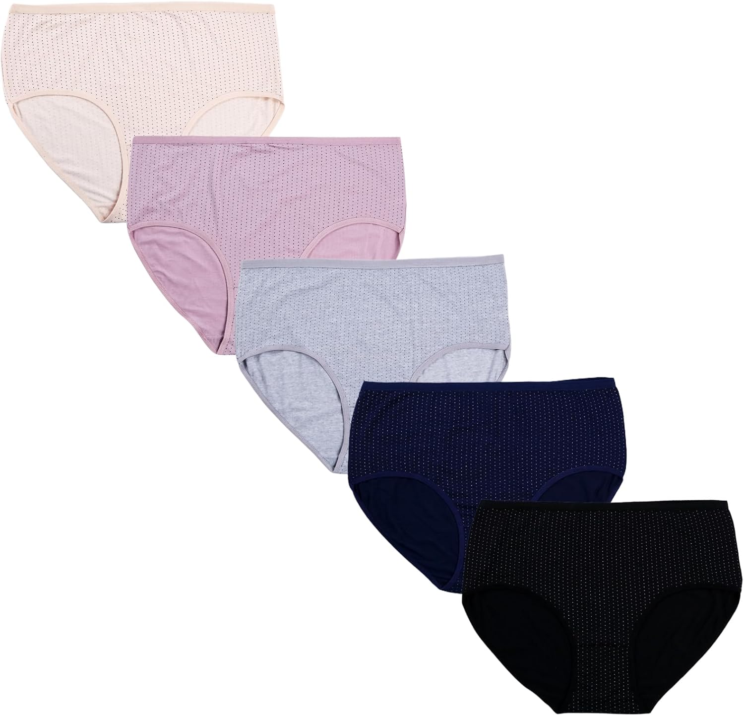 Womens Cotton Underwear Ladies Panties Plus Size XL-6XL Mid Waist Briefs 5-Pack Bow Point Print Underpants for Woman - Image 7