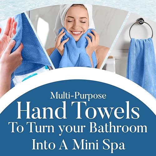 Miniatura 7 de DAN RIVER 6-Pack Premium Hand Towels (16x28 Inches) - 100% Cotton, Ultra Soft, Lightweight, Highly Absorbent Towels for Bathroom, Spa, Gym, Salon