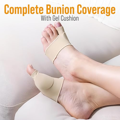 Miniatura 3 de Corrector de juanetes y manga para alivio de juanetes  Paquete de 2 almohadillas de gel Hallux Valgus Cover  Calcetines de dedo con cojines para